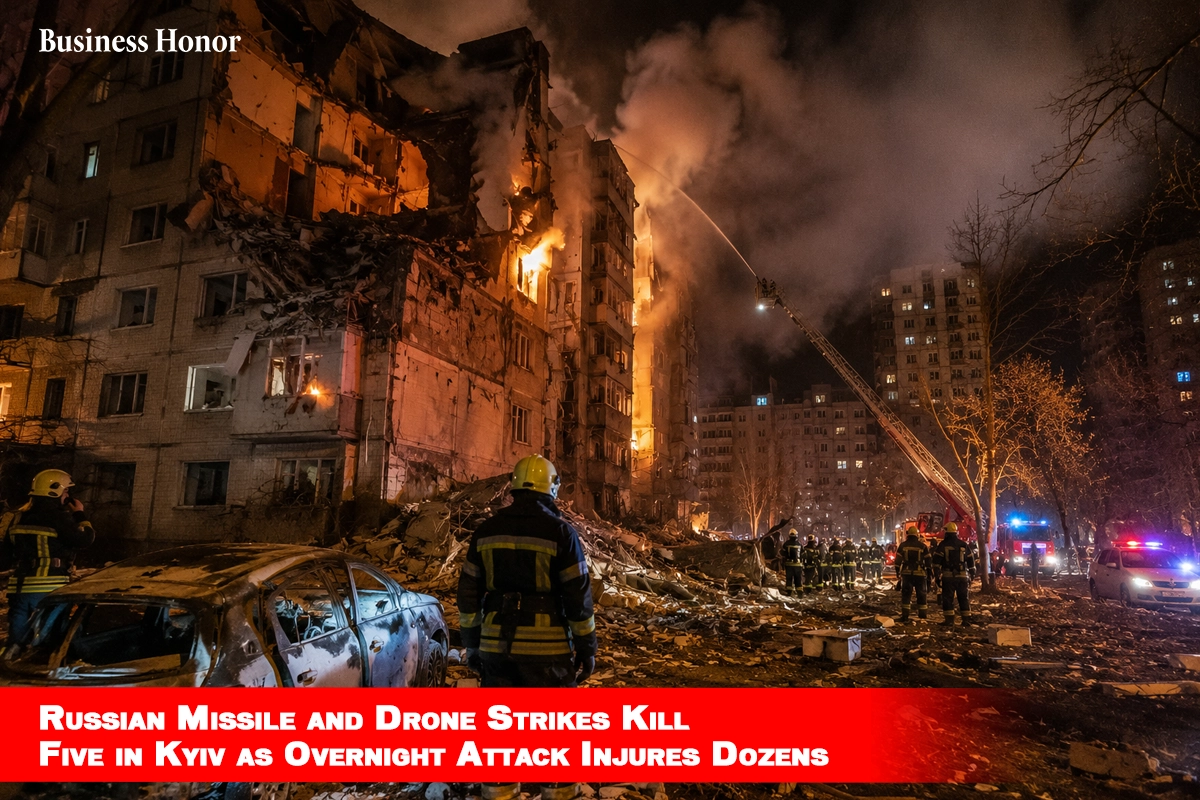 Russian Missile and Drone Strikes Kill Five in Kyiv as Overnight Attack Injures Dozens